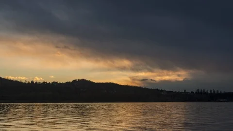 Sunset over the lake of Varese Stock Footage 104846124