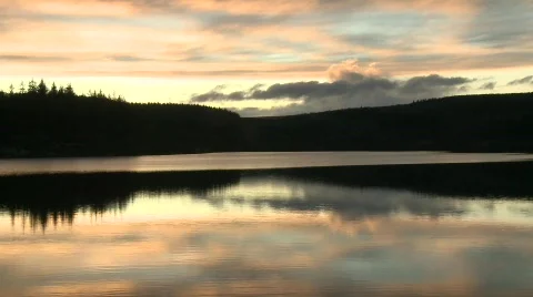 Sunset over lake zoom Stock Footage 297967