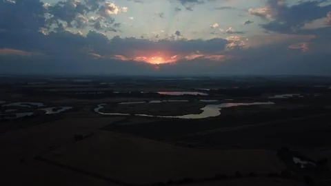 Sunset over lakes 2 Stock Photos