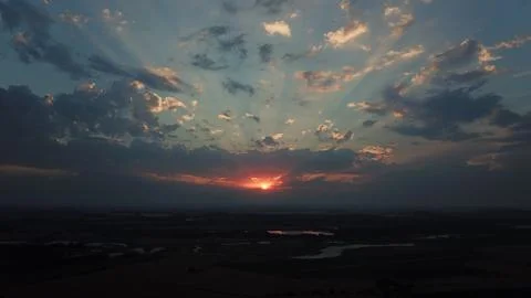 Sunset over lakes Stock Photos