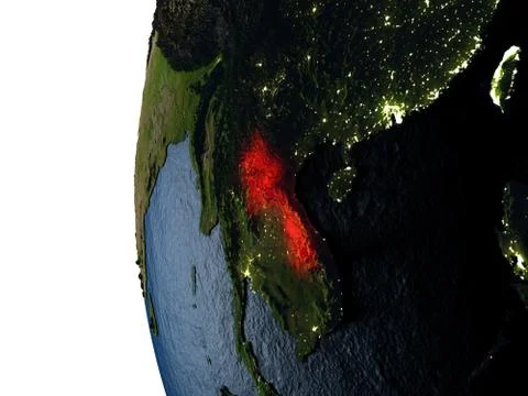 Sunset over Laos from space Stock-Illustration
