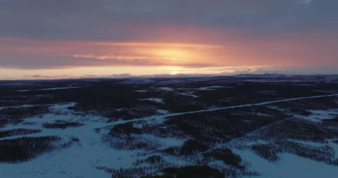Sunset over Lapland Stock Footage 220024279