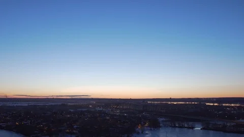 Sunset over a large modern city Video stock 106063910