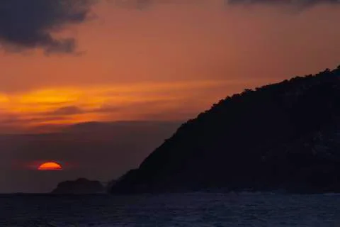 Sunset over Leblon beach Fotos de archivo