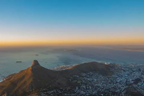 Sunset over lion's head Stock Photos