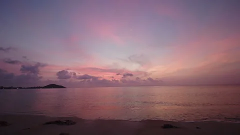 Sunset over Lipa Noi beach. Koh Samui, Thailand. Stock Footage 329679469