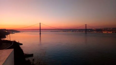Sunset over the Lisbon 写真素材