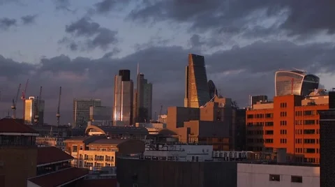 Sunset over London City Stock Footage 66337997