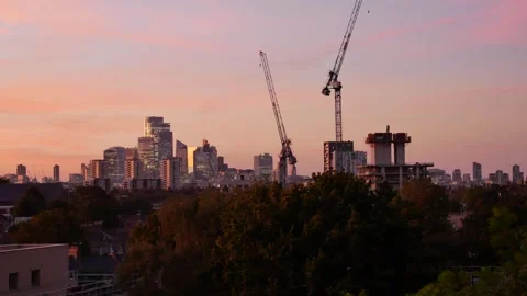 Sunset over London Stock Footage 285079349