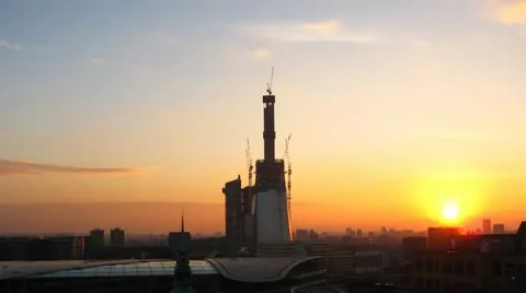 Sunset over London Time Lapse Stock Footage 8962681