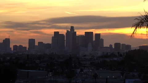 Sunset over Los Angeles Stock Footage 177107252