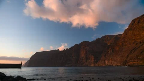 Sunset Over Los Gigantes Cliffs Timelapse 4K Stock Footage 316756801