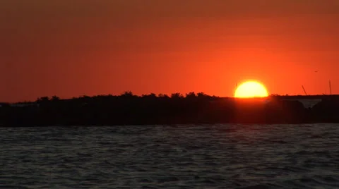 Sunset Over Louisiana River Stock Footage 33129028
