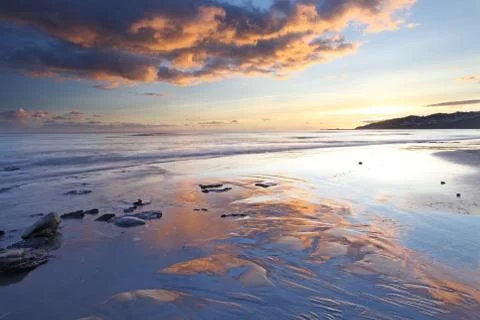 Sunset over lyme regis Stock Photos