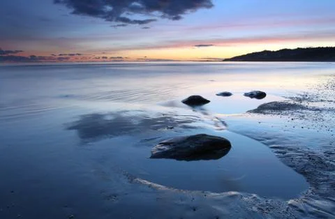 Sunset over lyme regis Stock Photos