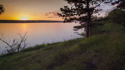 Sunset over the magical nature Stock Footage 37537378