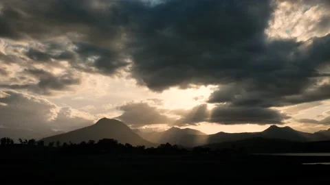 Sunset over Main Range National Park, Scenic Rim. Video stock 147525982