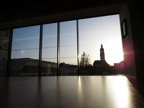 Sunset over the Main Square of Prostejov City Stock Photos