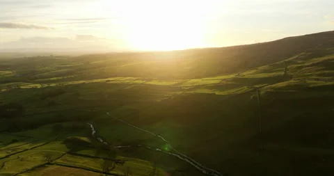 Sunset over Malhamdale Stock Footage 327557751