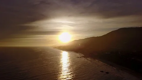 Sunset over malibu Stock Footage 124506776