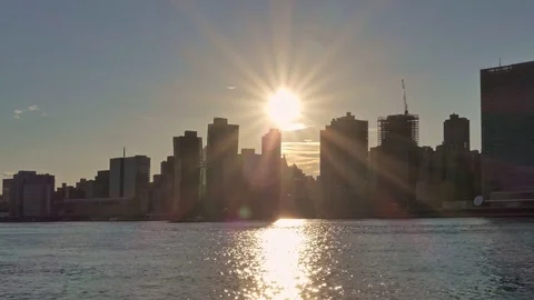 Sunset over Manhattan Video stock 82580368
