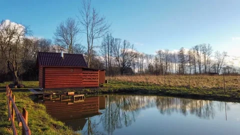 Sunset over the manor in Belarus Stock Footage 133716159