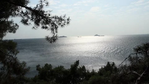 Sunset over the Marmara  sea and islands Stock Footage 321007385