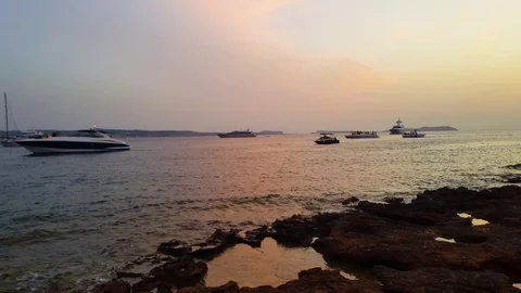 Sunset over mediterranean Stock Footage 122376549