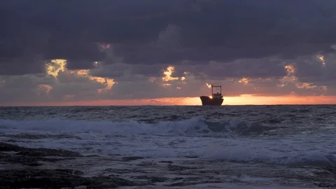 Sunset over the Mediterranean Stock Footage 123631079