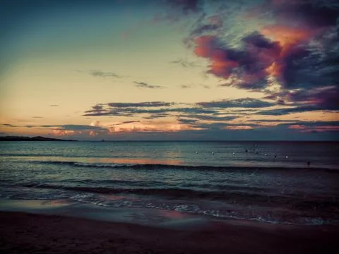 Sunset Over The Mediterranean 写真素材