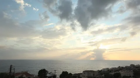 Sunset over mediterranean sea Stock Footage 8930998