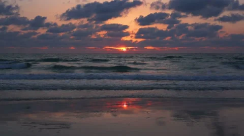 Sunset Over Mediterranean Sea Stock Footage 37567835