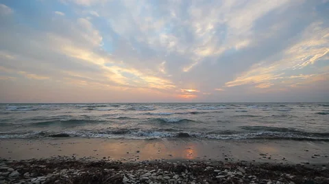 Sunset over the Mediterranean Sea Stock Footage 48563664