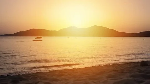 Sunset over Mediterranean sea Stock Footage 78557005