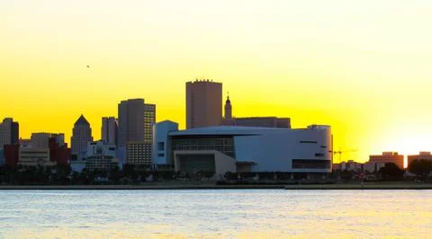Sunset over Miami Beach. Stock Photos