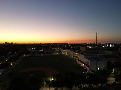 Sunset over Miami Highschool Stock Photos