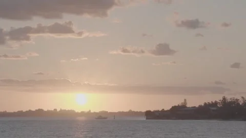 Sunset over Miami from Key Biscayne 스톡 동영상 269723089