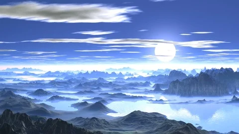 Sunset over the Misty Mountains Stock Footage 79600014