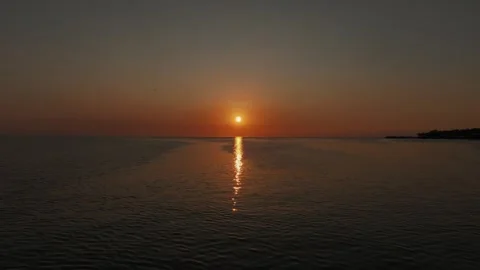 Sunset over Mobile Bay Alabama drone view 스톡 동영상 332629559