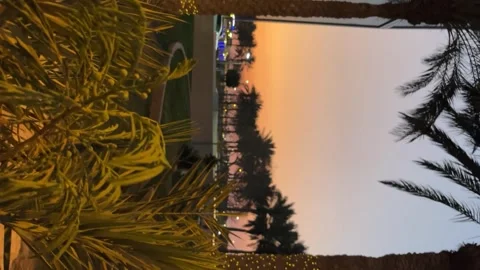 Sunset over the modern city of Doha, the capital Stock Footage 316257149