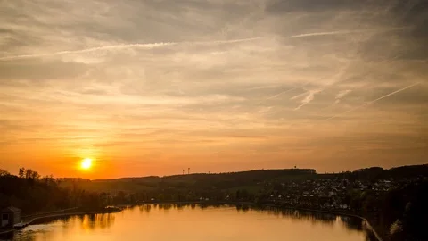 Sunset over the Möhnesee (Germany) Stock Footage 92615062