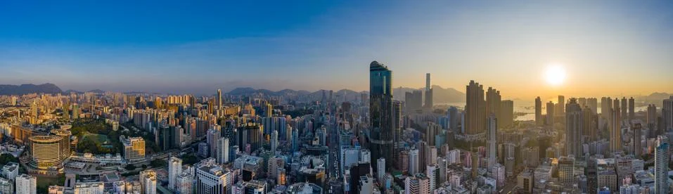 Sunset over Mongkok 库存照片