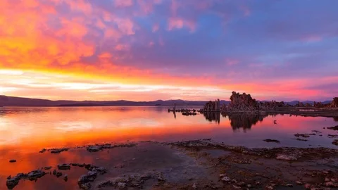 Sunset Over Mono Lake Video stock 76631444