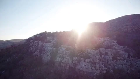 Sunset over Montengrian hills 库存影片 77598388