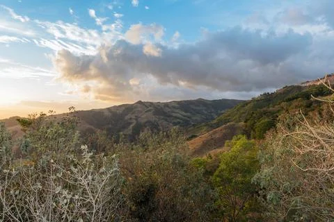 Sunset over the Monteverde Cloud Forest Reserve, Costa Rica Stock Photos