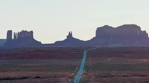 Sunset Over Monument Valley Buttes from Forest Gump Point Time-lapse Stock Footage 344712319