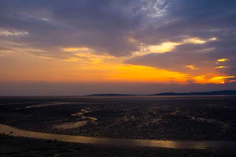 Sunset over Morecambe Bay Stock Photos