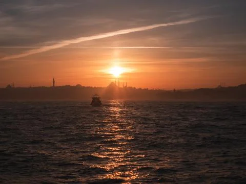 Sunset over a Mosque Stock Photos