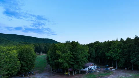 Sunset over Mount Amiata - Day to night - Timelapse - 4K Stock Footage 207346600