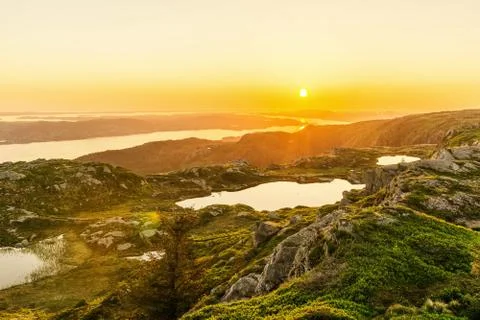 Sunset over mount Blamanen Stock Photos